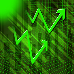 Image showing Green Arrows Background Means Increased Profit Or Sales\r