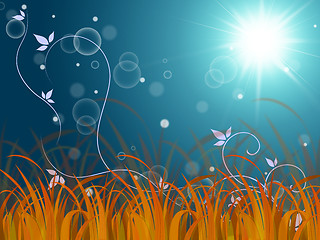 Image showing Floral Horizon Background Means Autumn Season Or Brown Grass\r