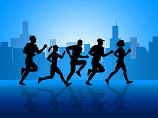 Image showing City Exercise Shows Get Fit And Aerobic