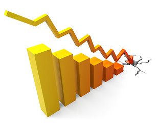 Image showing Business Crash Represents Progress Report And Commerce