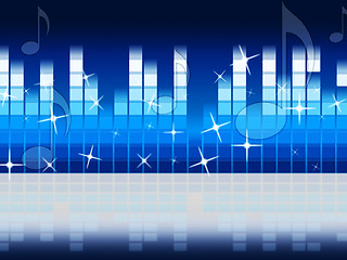 Image showing Blue Music Background Shows Melody Rock Or Tune\r