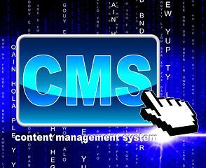 Image showing Content Management System Indicates World Wide Web And Internet