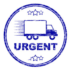 Image showing Urgent Delivery Stamp Means Speed Speedy And Immediately