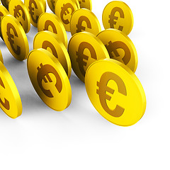 Image showing Euro Coins Represents Business Savings And Commerce