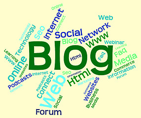 Image showing Blog Word Indicates Websites Internet And Blogging