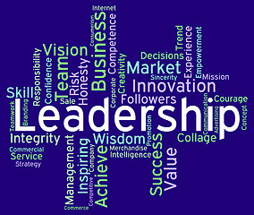 Image showing Leadership Words Represents Influence Guidance And Control