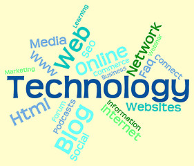 Image showing Technology Word Represents Digital Electronic And Data