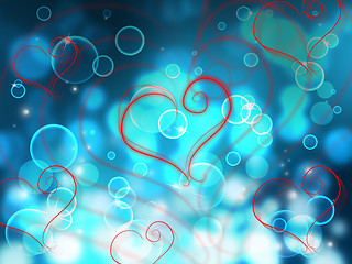 Image showing Bokeh Heart Shows Valentines Day And Abstract