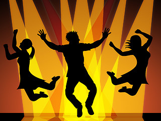 Image showing Jumping Disco Indicates Celebration Dance And Dancing