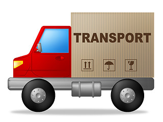 Image showing Transport Truck Represents Sign Lorry And Delivery