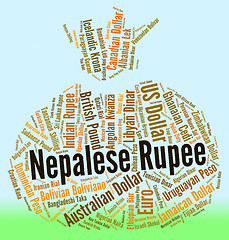 Image showing Nepalese Rupee Means Foreign Currency And Exchange