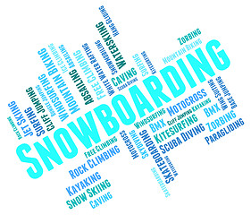 Image showing Snowboarding Word Represents Winter Sport And Boarder