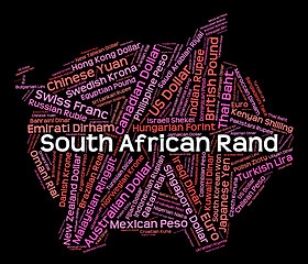 Image showing South African Rand Represents Worldwide Trading And Banknotes