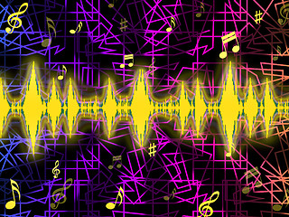 Image showing Soundwaves Background Means Djing Or Mixing Music\r