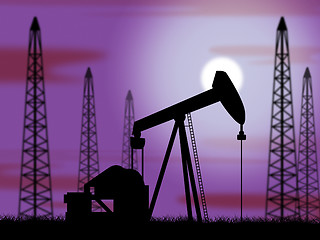 Image showing Oil Wells Means Power Source And Drilling