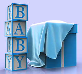 Image showing Baby Giftbox Means Infant Child And Present