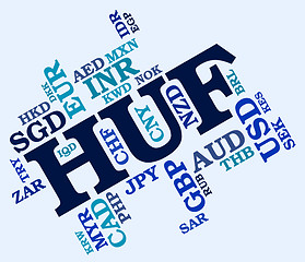 Image showing Huf Currency Indicates Forex Trading And Banknotes