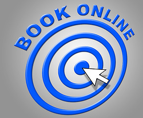 Image showing Book Online Represents World Wide Web And Booked