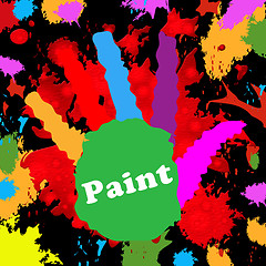 Image showing Kids Paint Indicates Spectrum Watercolor And Multicolored