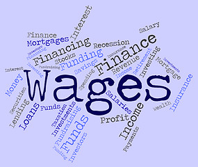 Image showing Wages Word Shows Earn Income And Salary