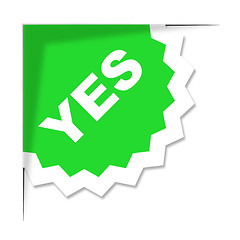 Image showing Yes Label Represents All Right And Ok