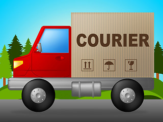 Image showing Courier Truck Indicates Lorry Postage And Parcel