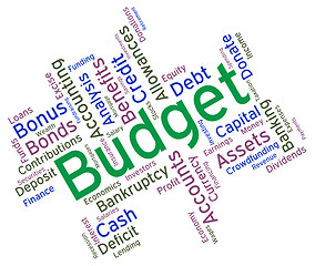 Image showing Budget Words Represents Budgets Accounting And Financial
