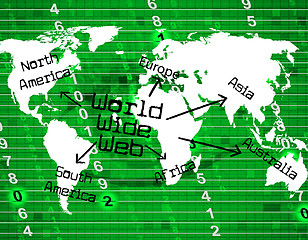 Image showing World Wide Web Indicates Internet Net And Planet