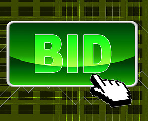 Image showing Bid Button Represents World Wide Web And Auction