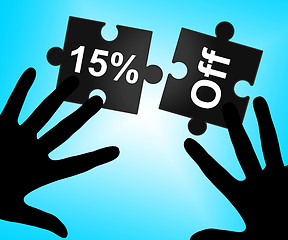 Image showing Fifteen Percent Off Represents Sales Promo And Offer
