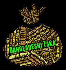 Image showing Bangladeshi Taka Represents Currency Exchange And Coinage