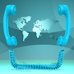 Image showing International Call Represents Globalisation Chat And Earth