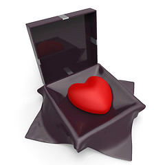 Image showing Heart Gift Indicates Valentine Day And Affection