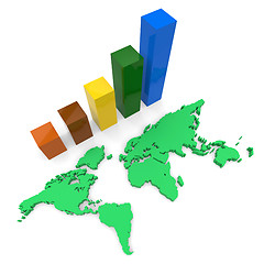 Image showing World Wide Growth Shows Raise Gain And Expansion