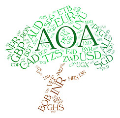 Image showing Aoa Currency Indicates Exchange Rate And Coin