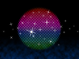 Image showing Colorful Ball Means Disco Stars And Lighting\r