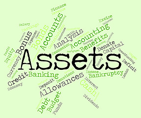 Image showing Assets Words Represents Owned Valuables And Belongings