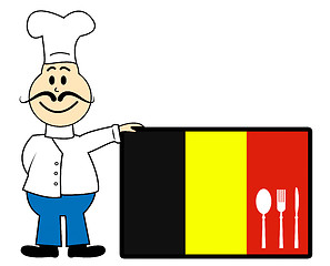 Image showing Chef Belgium Indicates Cooking In Kitchen And Catering