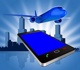 Image showing Book Flights Indicates Transportation Jet And Order
