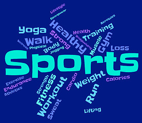 Image showing Sports Word Indicates Physical Activity And Exercising