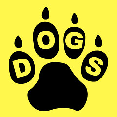 Image showing Dogs Paw Means Doggie Pedigree And Puppy