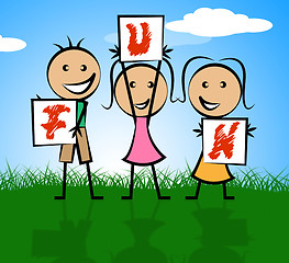 Image showing Kids Fun Represents Free Time And Enjoy