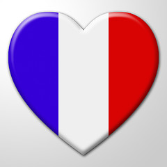 Image showing France Heart Represents Valentine Day And Europe