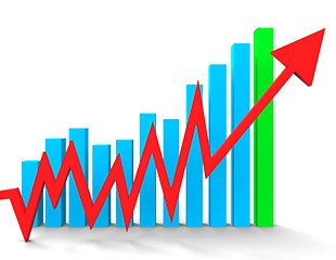 Image showing Increasing Graph Shows Financial Report And Advance