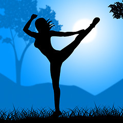 Image showing Yoga Posing Means Posture Dance And Zen