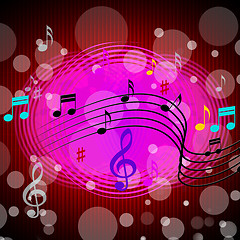 Image showing Music Discs Background Means Playing Rock And Bubbles\r