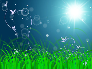 Image showing Floral Horizon Background Shows Vibrant Landscape Or Fresh Lawn\r