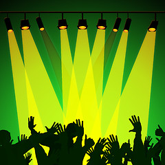 Image showing Audience Spotlight Represents Backdrop Backgrounds And Entertain