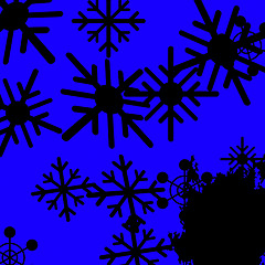 Image showing Blue Snowflakes Background Means Frozen Cold And Snowing\r