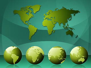 Image showing World Map Means Cartography Globalization And Continents